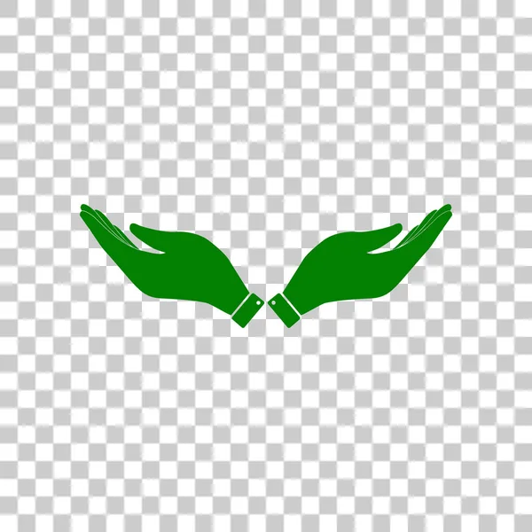 Hand sign illustration. Dark green icon on transparent background. — Stock Vector