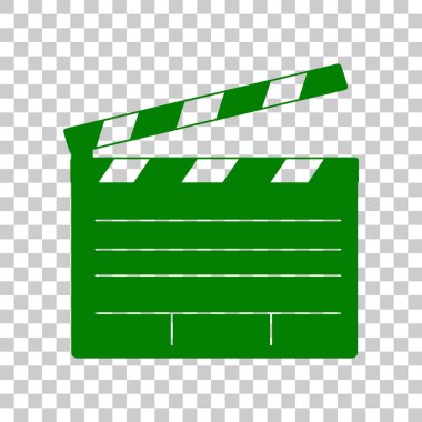Film bel soğukluğu kurulu sinema iz yok. Saydam arka plan üzerinde koyu yeşil simge.