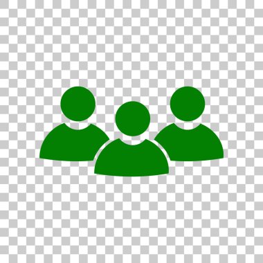 Takım iş işareti. Saydam arka plan üzerinde koyu yeşil simge.