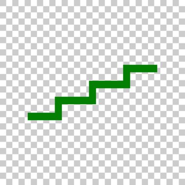 Merdiven tabela. Saydam arka plan üzerinde koyu yeşil simge.