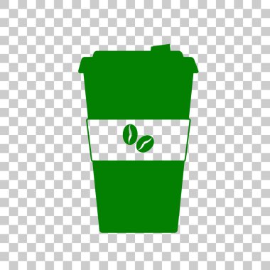 TV mikrofon işaret illüstrasyon. Saydam arka plan üzerinde koyu yeşil simge.