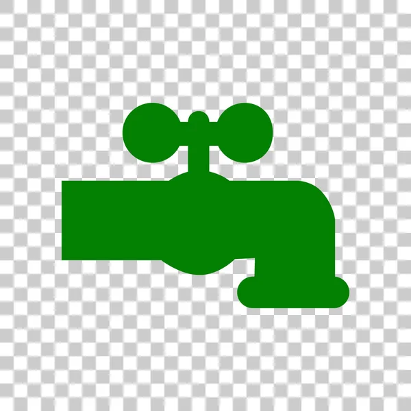 Ilustración de signo de grifo de agua. Icono verde oscuro sobre fondo transparente . — Archivo Imágenes Vectoriales