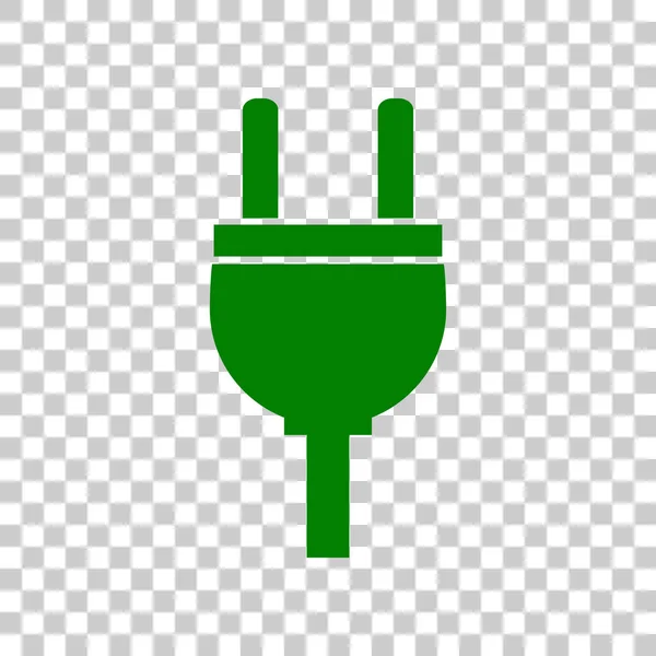 Ilustración de señal de socket. Icono verde oscuro sobre fondo transparente . — Vector de stock