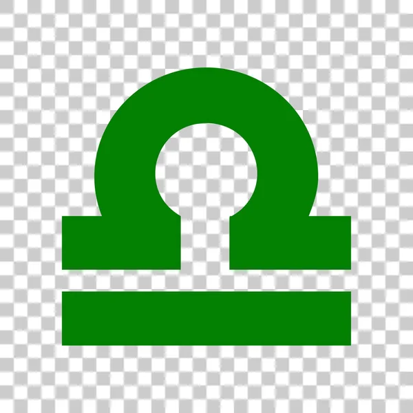 Illustration du signe Balance. Icône vert foncé sur fond transparent . — Image vectorielle