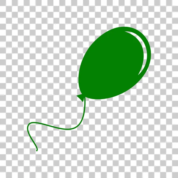 Balloon sign illustration. Dark green icon on transparent background. — Stock Vector