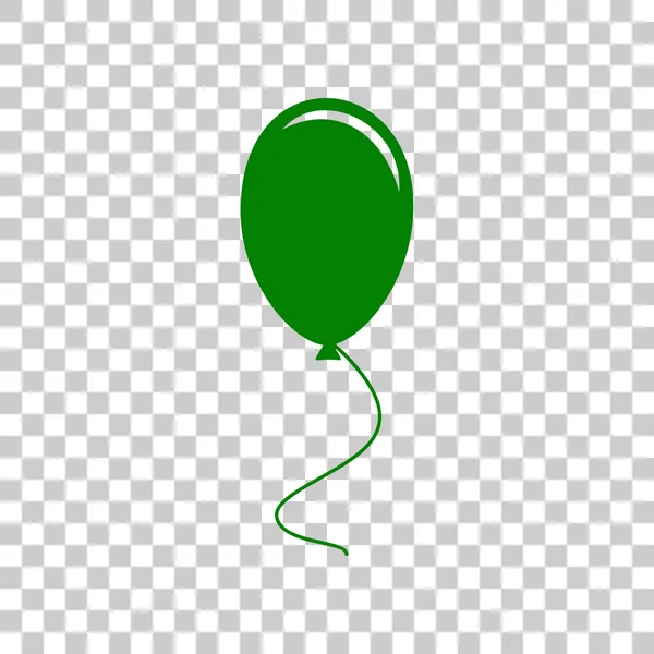 Balón ilustrace sign. Tmavě zelená ikona na průhledném pozadí. — Stockový vektor
