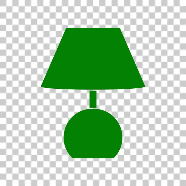 Ilustração do sinal da lâmpada. Ícone verde escuro no fundo transparente . — Vetor de Stock