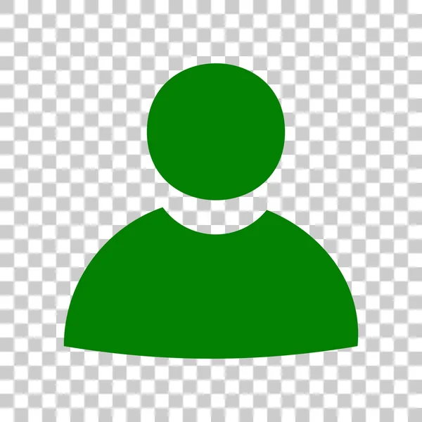 Ilustración del signo de usuario. Icono verde oscuro sobre fondo transparente . — Vector de stock