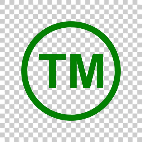 Markenzeichen. dunkelgrünes Symbol auf transparentem Hintergrund. — Stockvektor