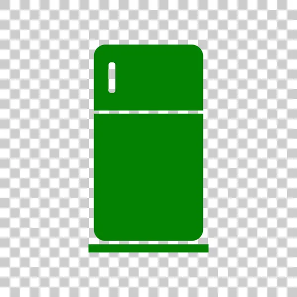 Kühlschrankschild. dunkelgrünes Symbol auf transparentem Hintergrund. — Stockvektor