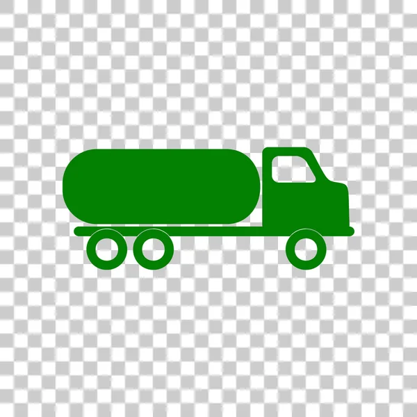Auto transportiert Schild. dunkelgrünes Symbol auf transparentem Hintergrund. — Stockvektor