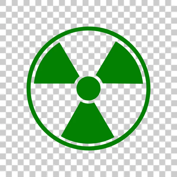 Radiation Round sign. Dark green icon on transparent background. — Stock Vector