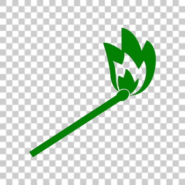 Matcha tecken illustration. Mörk grön ikon med transparant bakgrund. — Stock vektor