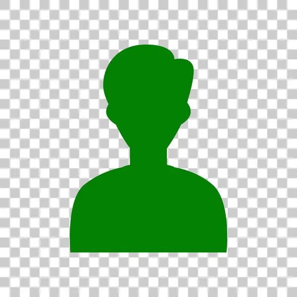 Ilustración avatar usuario. Signo anónimo. Icono verde oscuro sobre fondo transparente . — Vector de stock