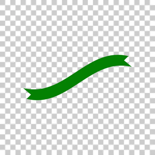 Banner κορδέλα σημάδι. Σκούρο πράσινο εικονίδιο σε διαφανές φόντο. — Διανυσματικό Αρχείο