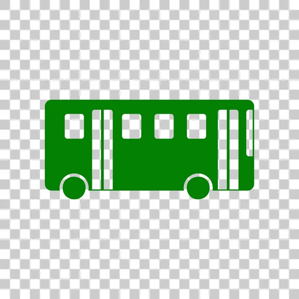Autobus prostego logowania. Ciemno zielona ikona na przezroczystym tle. — Wektor stockowy