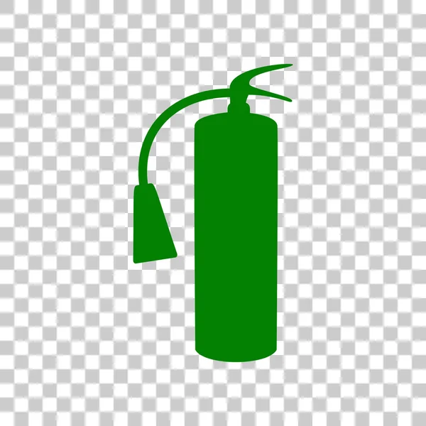 Señal del extintor de incendios. Icono verde oscuro sobre fondo transparente . — Archivo Imágenes Vectoriales