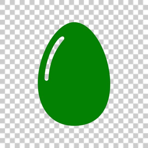 Chiken jajko znak. Ciemno zielona ikona na przezroczystym tle. — Wektor stockowy