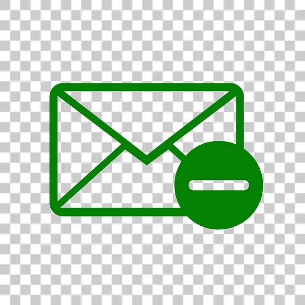 Mail teken illustratie. Donker groen pictogram op transparante achtergrond. — Stockvector