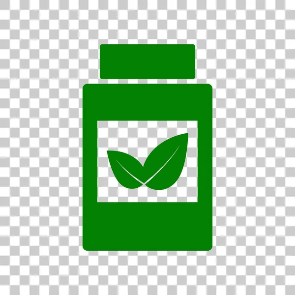 Ergänzt Containerschild. dunkelgrünes Symbol auf transparentem Hintergrund. — Stockvektor