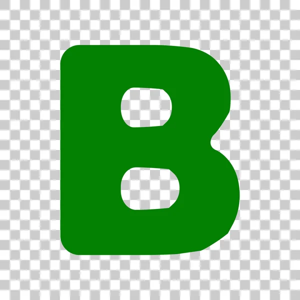 Carta B elemento modelo de design de sinal. Ícone verde escuro no fundo transparente . — Vetor de Stock