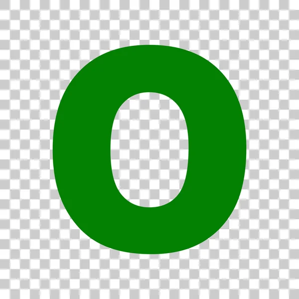 Элемент шаблона подписи буквы O. Темно-зеленый значок на прозрачном фоне . — стоковый вектор