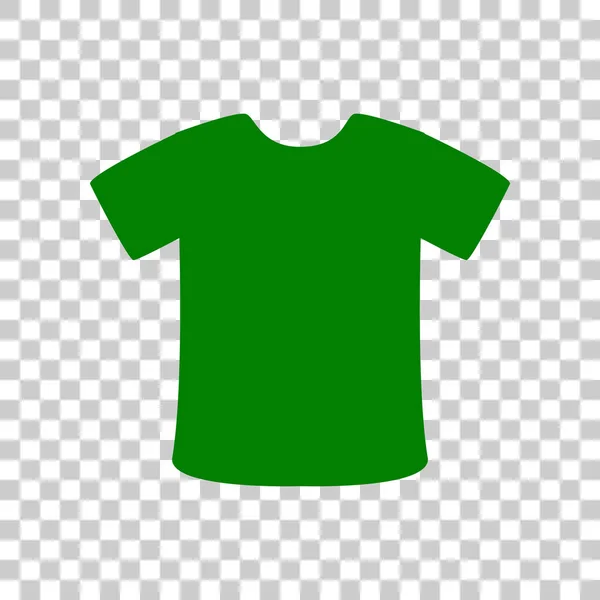 Señal de camiseta. Icono verde oscuro sobre fondo transparente . — Vector de stock