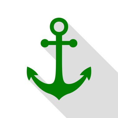 Çalar saat işareti. Yeşil simge düz stil gölge yolu ile.