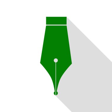 Kalem işareti illüstrasyon. Yeşil simge düz stil gölge yolu ile.