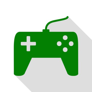 Oyun çubuğu basit kayıt. Yeşil simge düz stil gölge yolu ile.