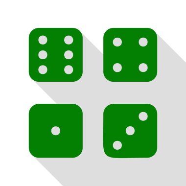 Şeytanlar kemikler, dişler imzala. Yeşil simge düz stil gölge yolu ile.