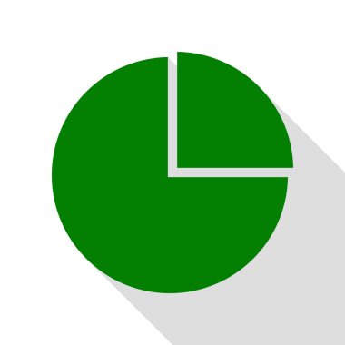 İş grafik işareti. Yeşil simge düz stil gölge yolu ile.