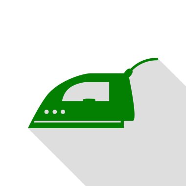 Demir işareti yumuşatma. Yeşil simge düz stil gölge yolu ile.