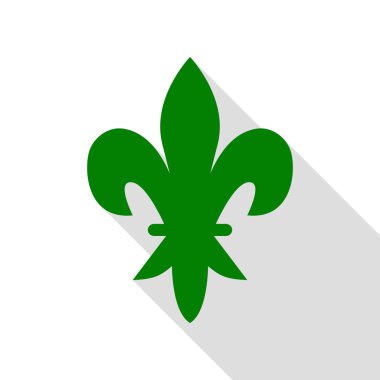 Tasarım öğeleri. Yeşil simge düz stil gölge yolu ile.