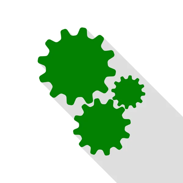 Nastavení podpisu ilustrace. Zelená ikona s ploché styl stínu cestou. — Stockový vektor