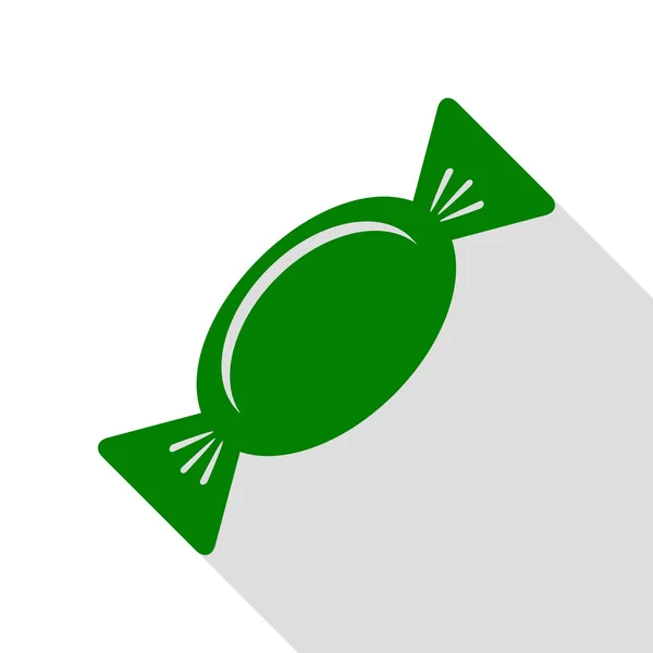 Bonbonschilder. grünes Symbol mit flachem Schattenpfad. — Stockvektor