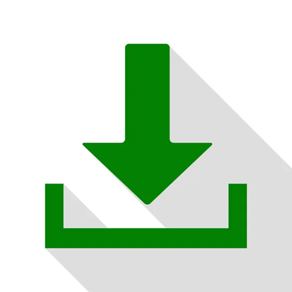 Télécharger illustration de signe. Icône verte avec chemin d'ombre de style plat . — Image vectorielle