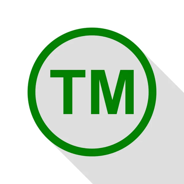 Handlu znak. Zielona ikona z ścieżkę cień płaski. — Wektor stockowy