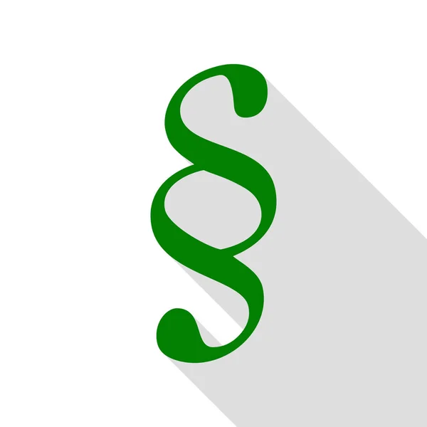 Lid teken illustratie. Groen pictogram met vlakke stijl schaduw pad. — Stockvector