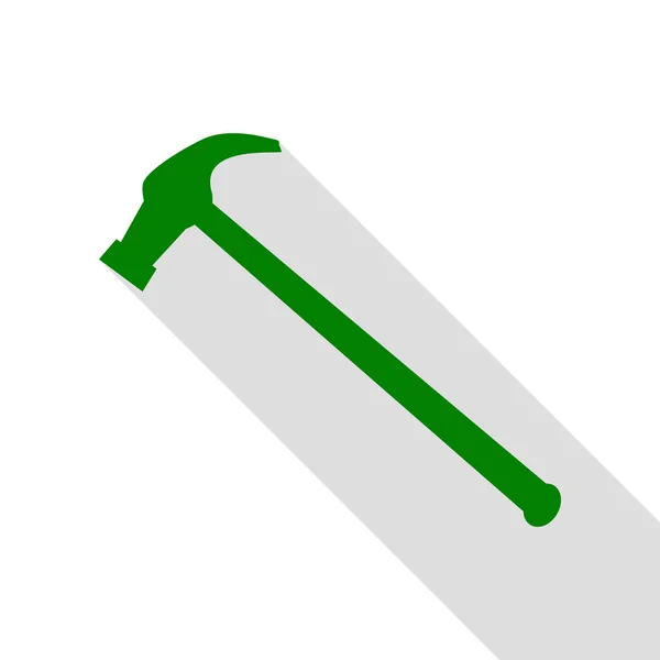 Eenvoudige pictogram zag. Groen pictogram met vlakke stijl schaduw pad. — Stockvector