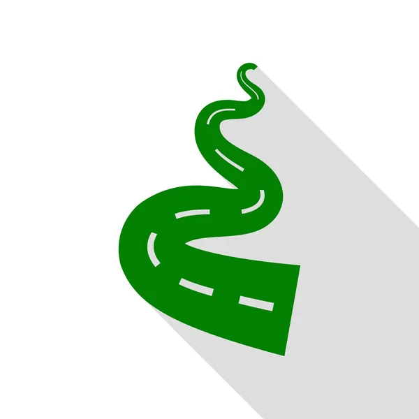 Eenvoudige verkeersbord. Groen pictogram met vlakke stijl schaduw pad. — Stockvector
