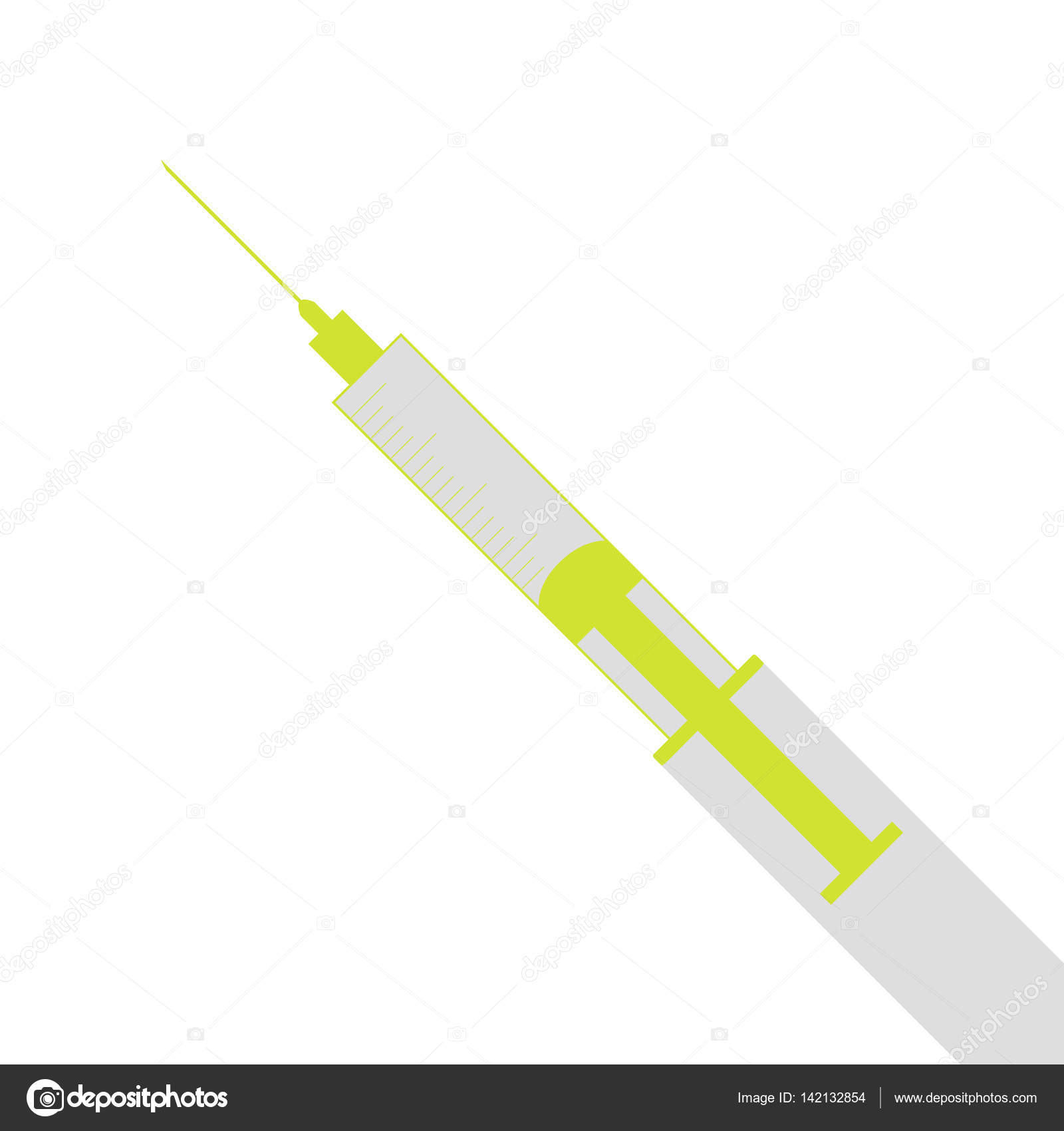 注射器の記号図 フラット スタイルのシャドウのパスに Pear アイコン