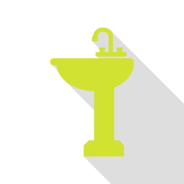 Banyo lavabo üye. Düz stil gölge yolu ile armut simgesi.