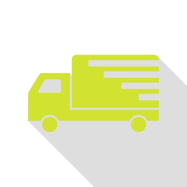 Teslimat işareti illüstrasyon. Düz stil gölge yolu ile armut simgesi.