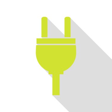 Soket işareti illüstrasyon. Düz stil gölge yolu ile armut simgesi.