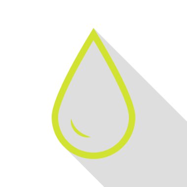 Damla su işareti yok. Düz stil gölge yolu ile armut simgesi.