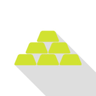 Altın basit kayıt. Düz stil gölge yolu ile armut simgesi.