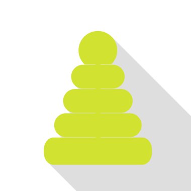 Piramit işareti illüstrasyon. Düz stil gölge yolu ile armut simgesi.