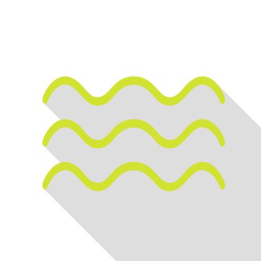 Dalgalar illüstrasyon işareti. Düz stil gölge yolu ile armut simgesi.