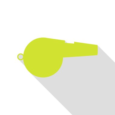 İşareti ıslık. Düz stil gölge yolu ile armut simgesi.